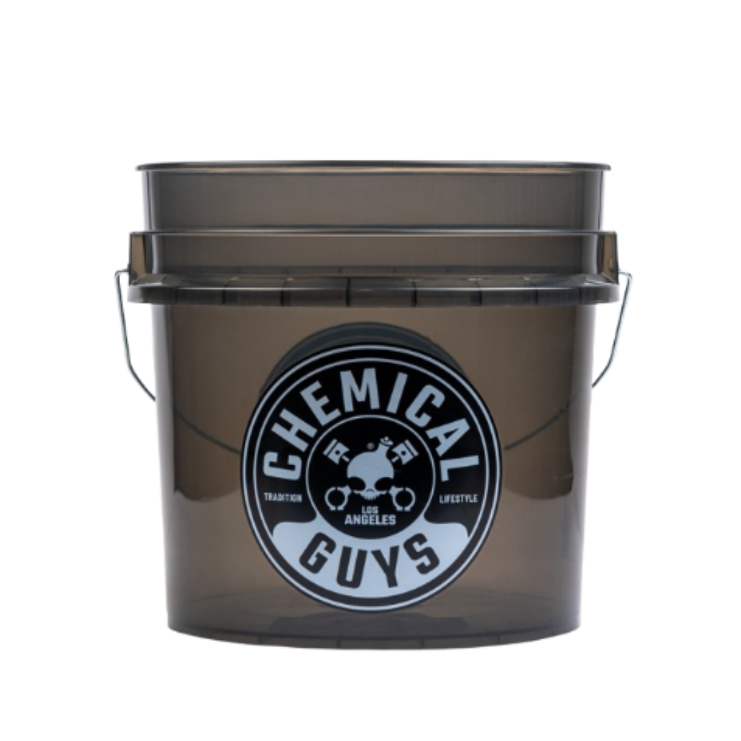 Chemical Guys Heavy Duty Ultra Clear Detailing Bucket, Smoked Obsidian 4.25 Gal